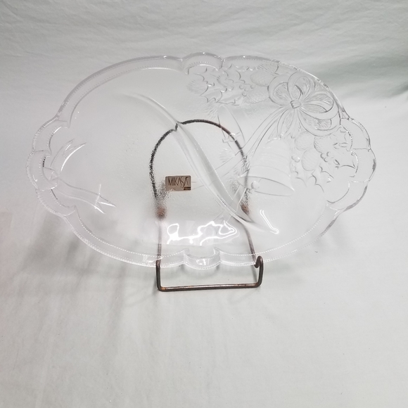 NWT Mikasa Crystal Relish Dish Holiday Bells - Picture 4 of 8